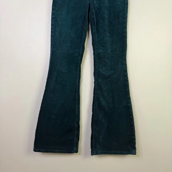 Pilcro and the Letterpress Teal Corduroy Flare Pants - Picture 4 of 12
